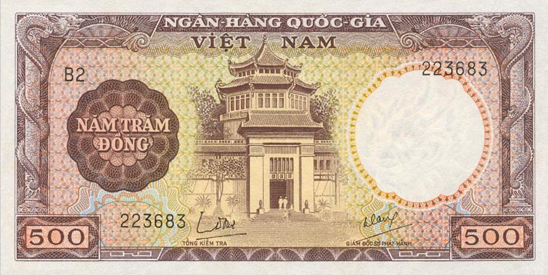 Front of Vietnam, South p22a: 500 Dong from 1964