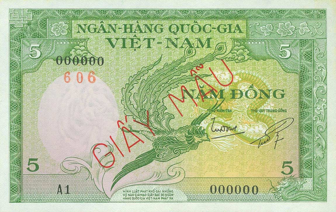 Front of Vietnam, South p2s: 5 Dong from 1955