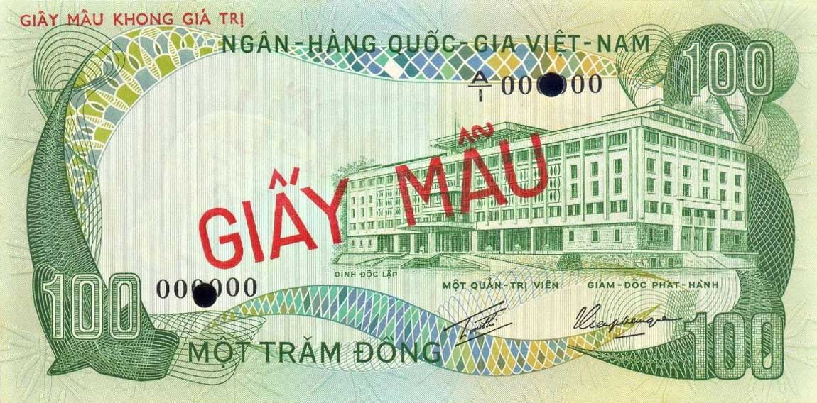 Front of Vietnam, South p31s: 100 Dong from 1972