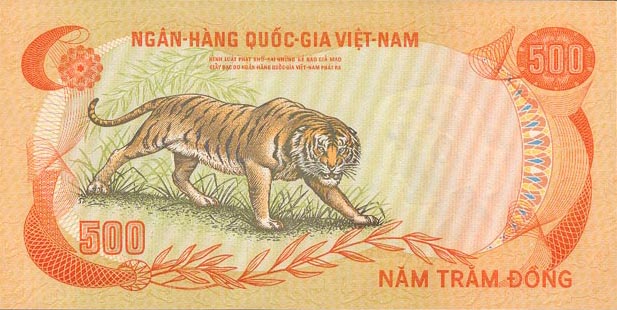 Back of Vietnam, South p33a: 500 Dong from 1972