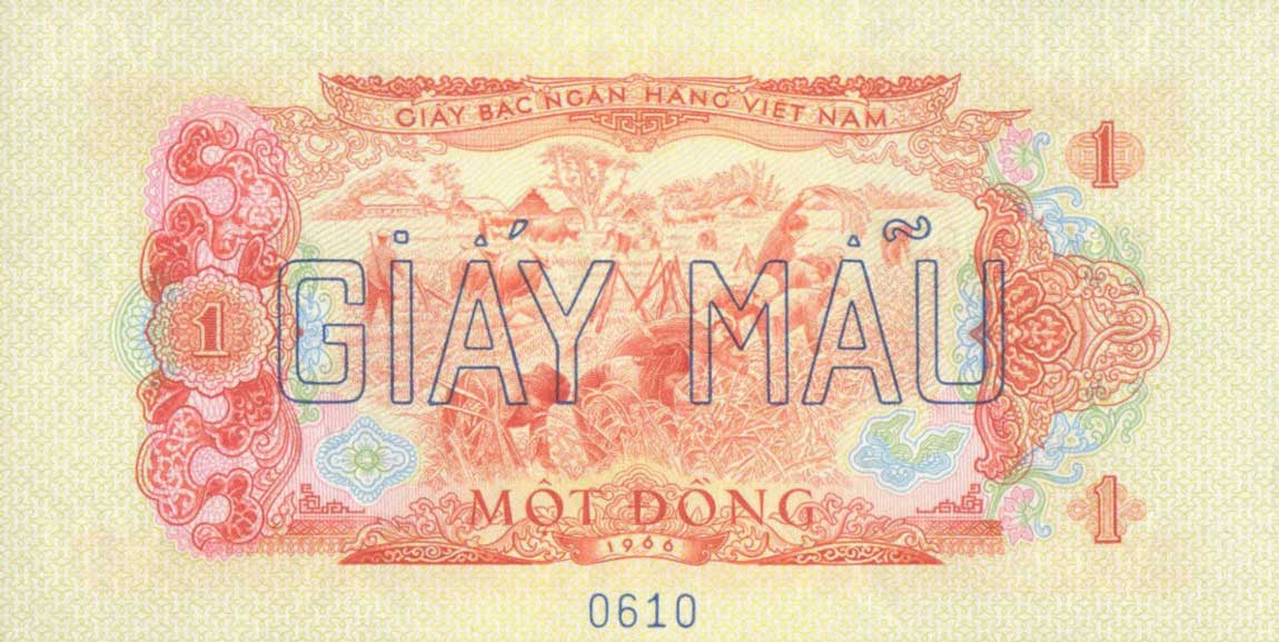 Back of Vietnam, South p40s: 1 Dong from 1966