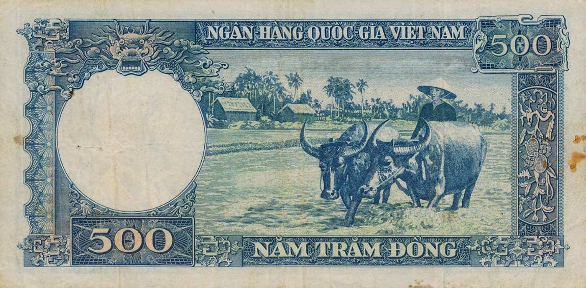 Back of Vietnam, South p6Aa: 500 Dong from 1962