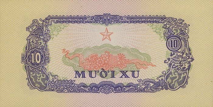 Back of Vietnam, South pR1: 10 Xu from 1963