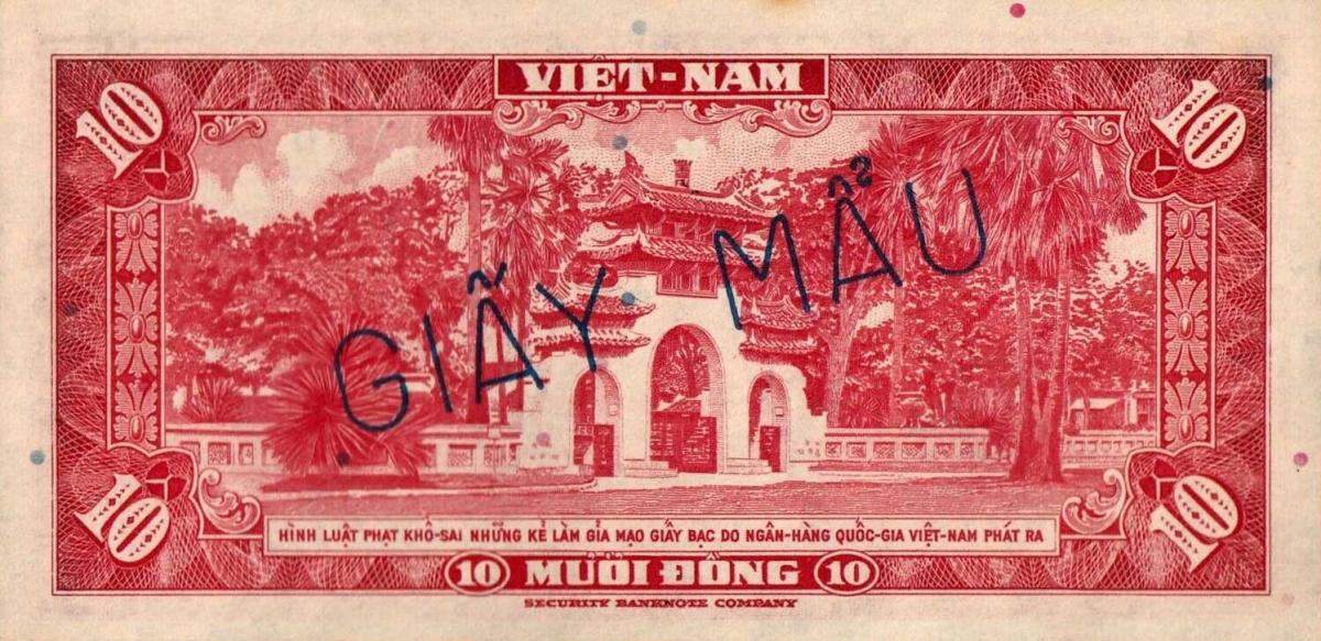Back of Vietnam, South p5s: 10 Dong from 1962