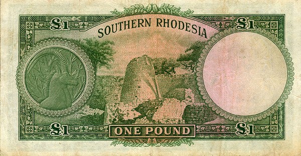 Back of Southern Rhodesia p10d: 1 Pound from 1948