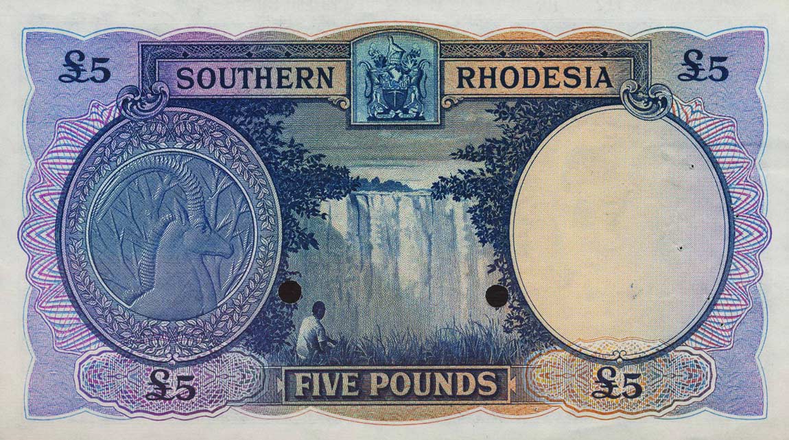 Back of Southern Rhodesia p11s: 5 Pounds from 1939