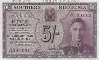 Gallery image for Southern Rhodesia p8s: 5 Shillings