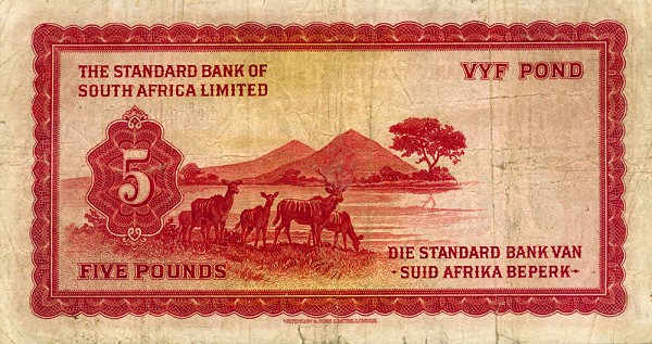 Back of Southwest Africa p9b: 5 Pounds from 1933