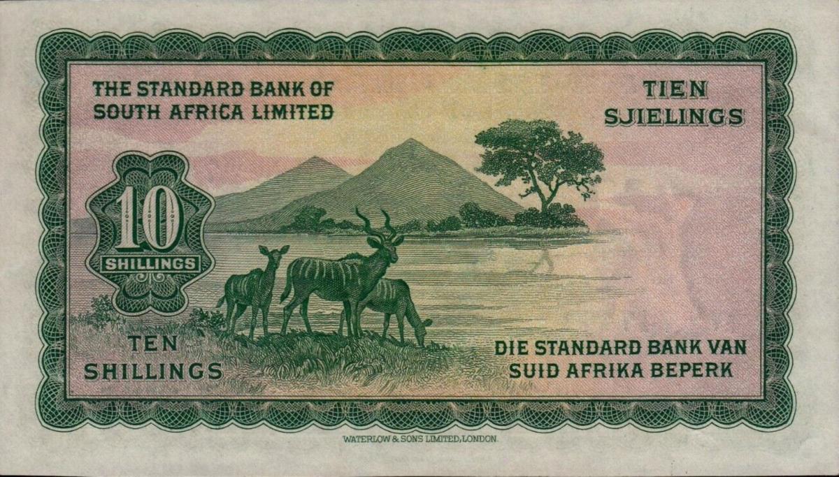 Back of Southwest Africa p10: 10 Shillings from 1954