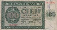 p101a from Spain: 100 Pesetas from 1936
