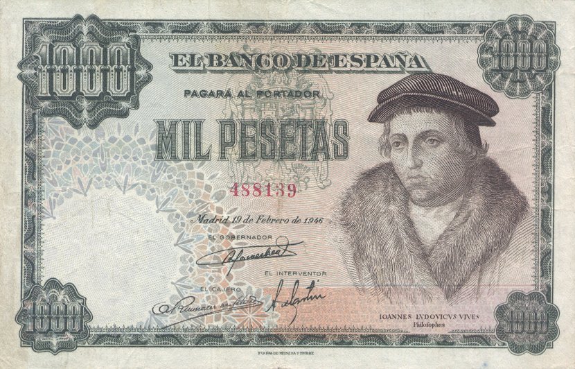 Front of Spain p133a: 1000 Pesetas from 1946