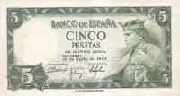 p146a from Spain: 5 Pesetas from 1954