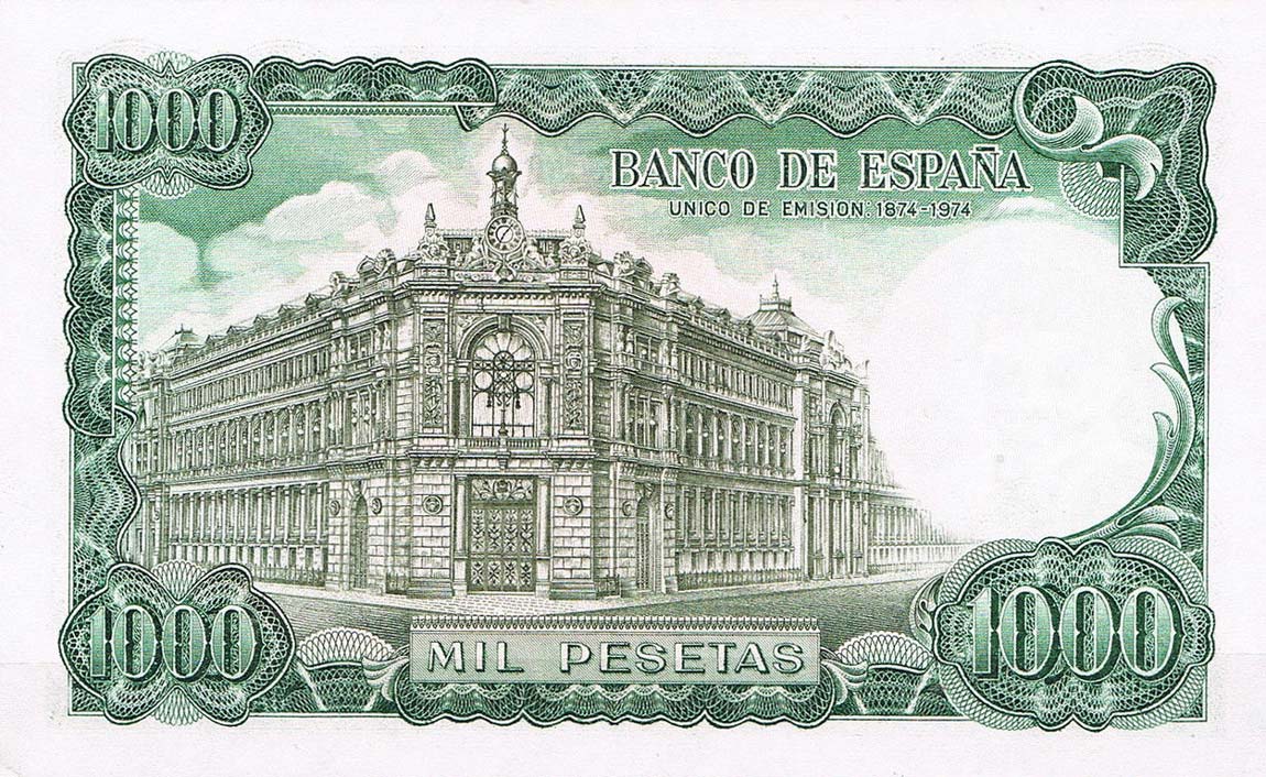 Back of Spain p154: 1000 Pesetas from 1971