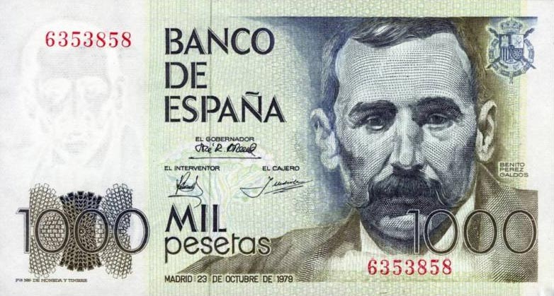 Front of Spain p158: 1000 Pesetas from 1979