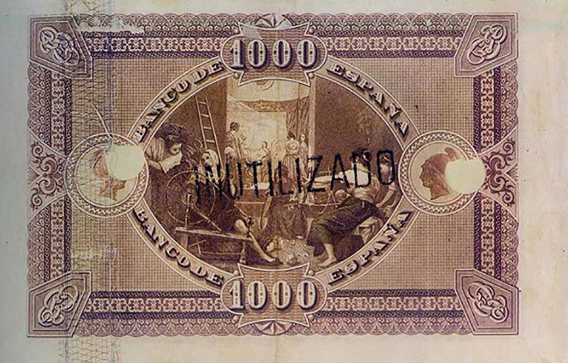 Back of Spain p23: 1000 Pesetas from 1880