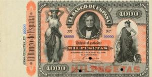 p28s from Spain: 1000 Pesetas from 1884 p28s from Spain: 1000 Pesetas from 1884
