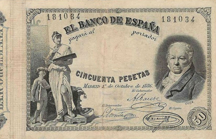 Front of Spain p35: 50 Pesetas from 1886