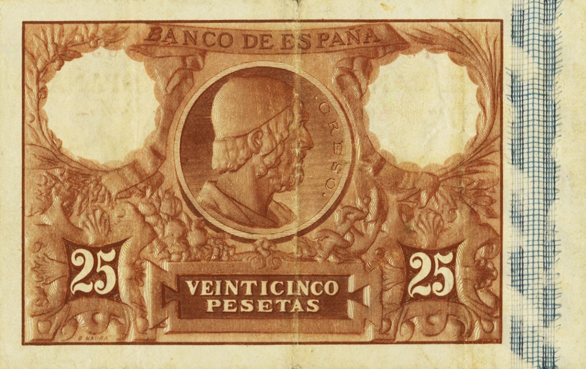 Back of Spain p39: 25 Pesetas from 1889