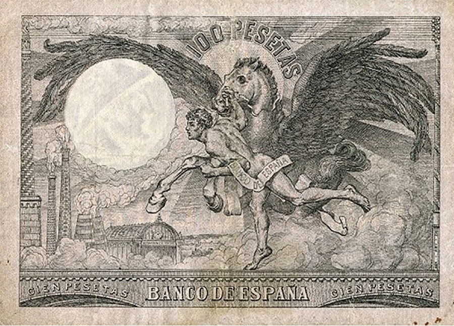 Back of Spain p53a: 100 Pesetas from 1903