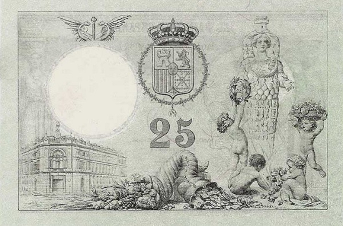 Back of Spain p55: 25 Pesetas from 1904