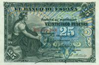 p57a from Spain: 25 Pesetas from 1906