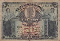 p63a from Spain: 50 Pesetas from 1907