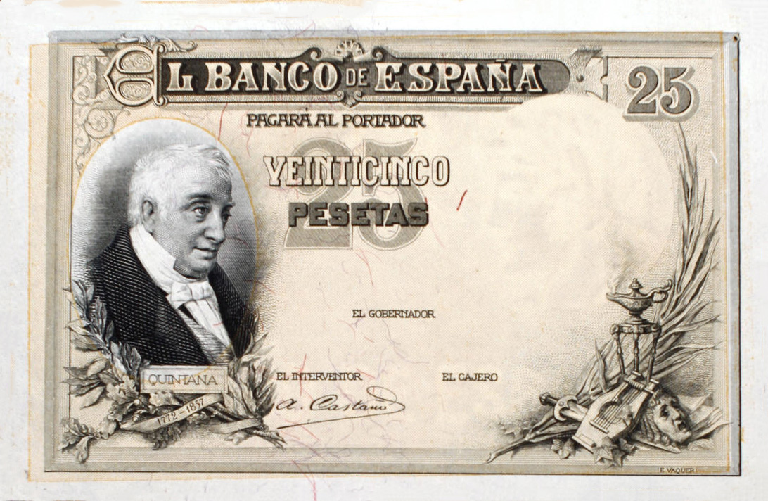 Front of Spain p67p2: 25 Pesetas from 1908