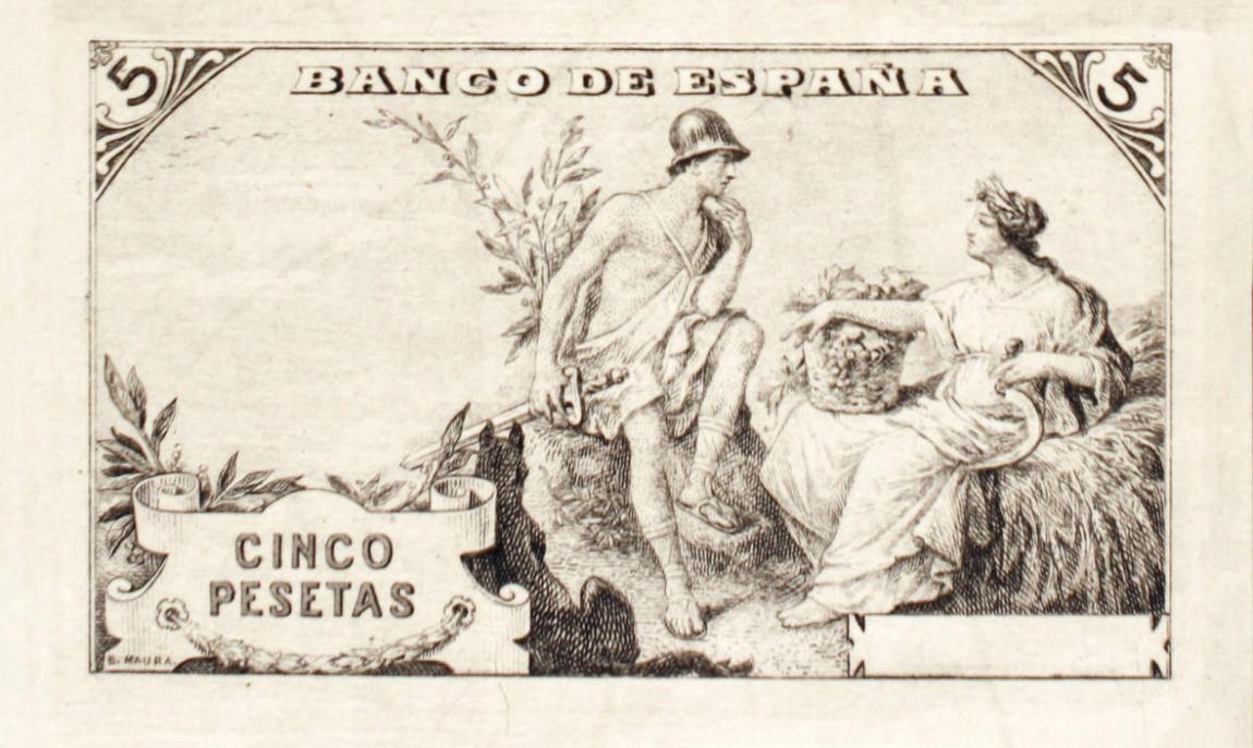 Back of Spain p68A: 5 Pesetas from 1914