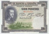 p69c from Spain: 100 Pesetas from 1936
