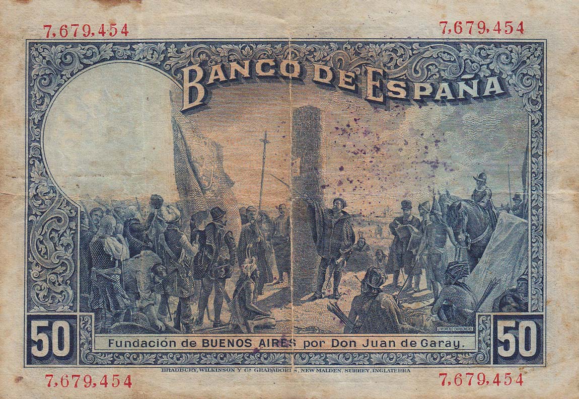 Back of Spain p72b: 50 Pesetas from 1931