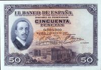 p72s from Spain: 50 Pesetas from 1927