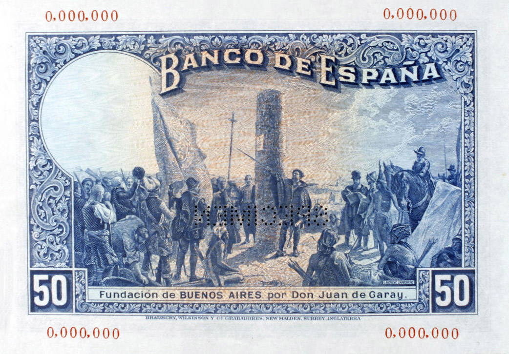 Back of Spain p72s: 50 Pesetas from 1927