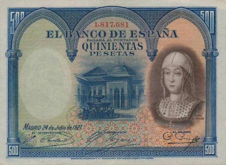 Front of Spain p73c: 500 Pesetas from 1936