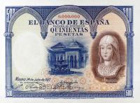 p73s from Spain: 500 Pesetas from 1927