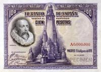 p76s from Spain: 100 Pesetas from 1928