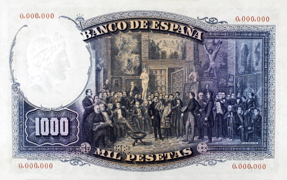 Back of Spain p84As: 1000 Pesetas from 1931