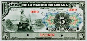 Gallery image for Bolivia p106s: 5 Bolivianos