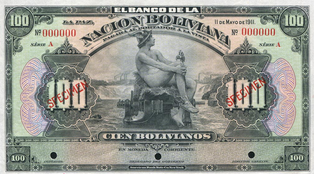 Front of Bolivia p117s: 100 Bolivianos from 1929