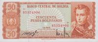 p156a from Bolivia: 50 Pesos Bolivianos from 1962