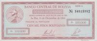 p188 from Bolivia: 100000 Pesos Bolivianos from 1984