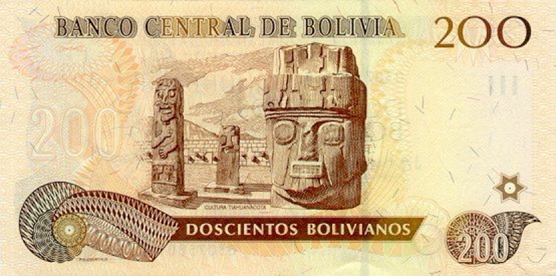 Back of Bolivia p232: 200 Boliviano from 2005