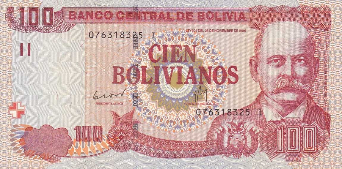 Front of Bolivia p241: 100 Bolivianos from 2011