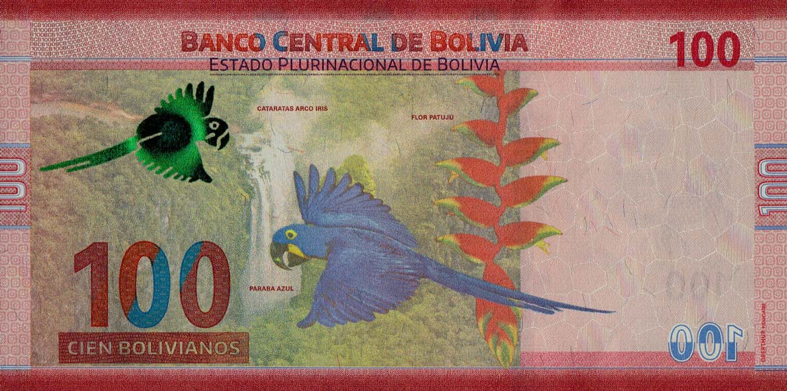 Back of Bolivia p251: 100 Bolivianos from 2018