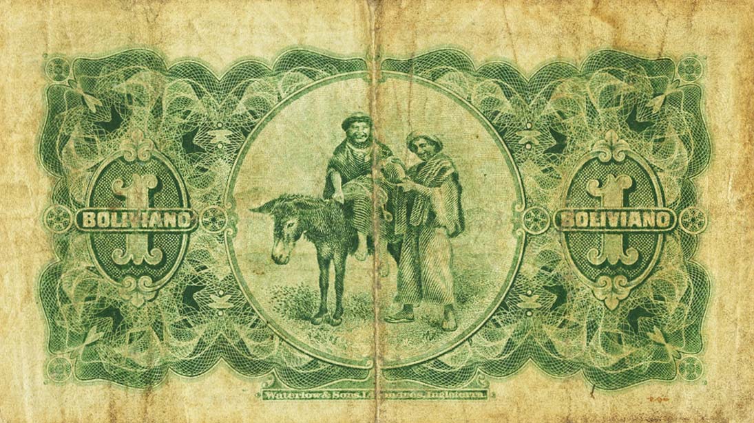 Back of Bolivia pS121: 1 Boliviano from 1909