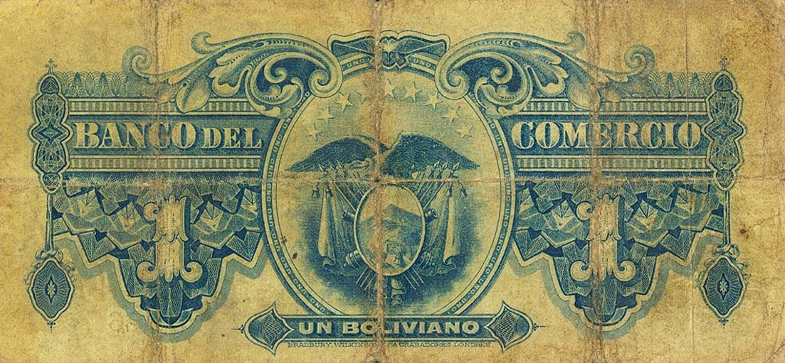 Back of Bolivia pS131: 1 Boliviano from 1900