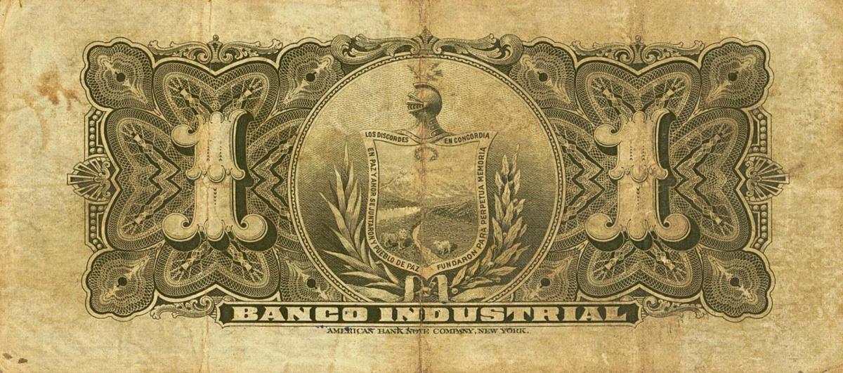 Back of Bolivia pS161a: 1 Boliviano from 1906