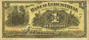 pS161a from Bolivia: 1 Boliviano from 1906