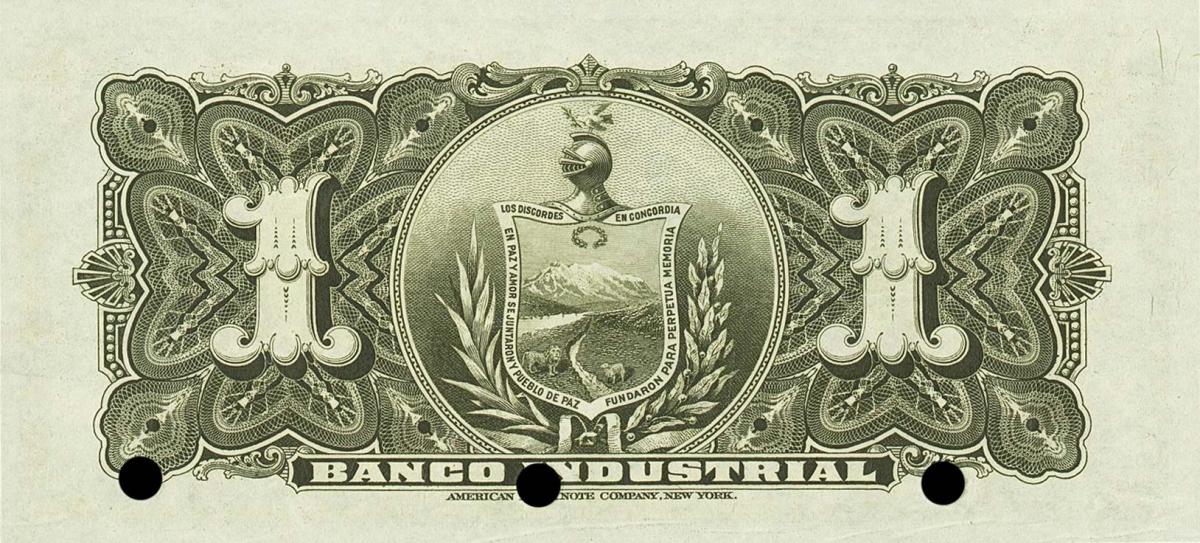 Back of Bolivia pS161s: 1 Boliviano from 1906