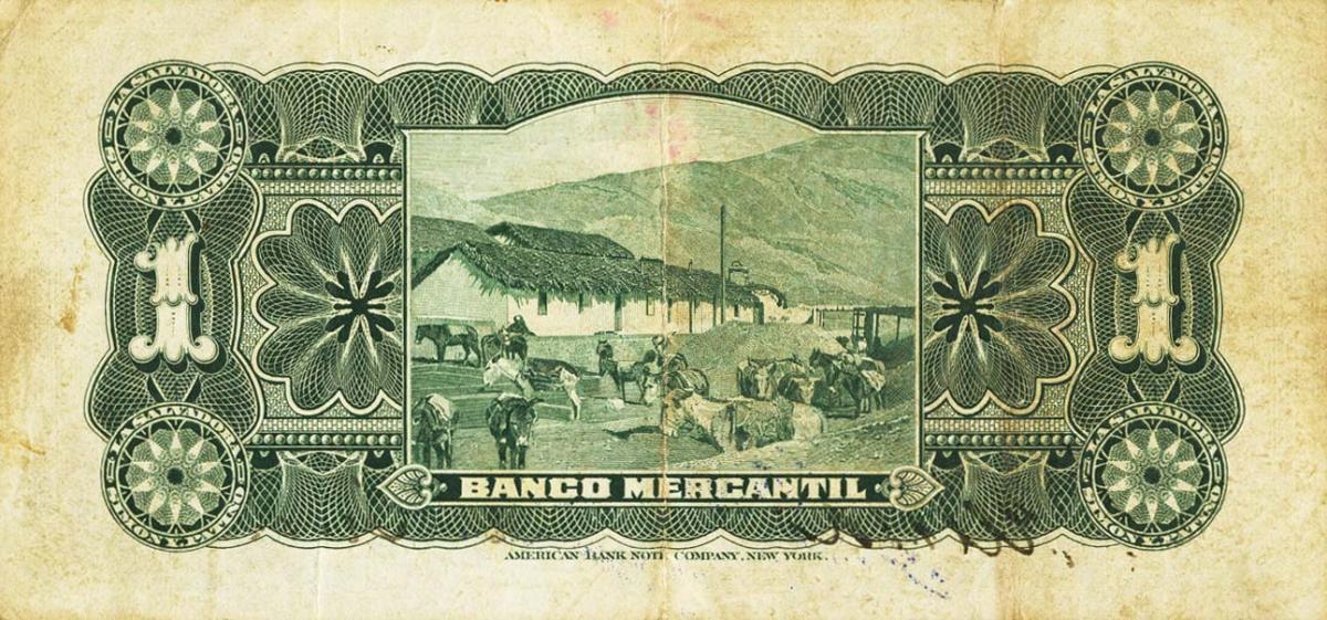 Back of Bolivia pS171b: 1 Boliviano from 1911