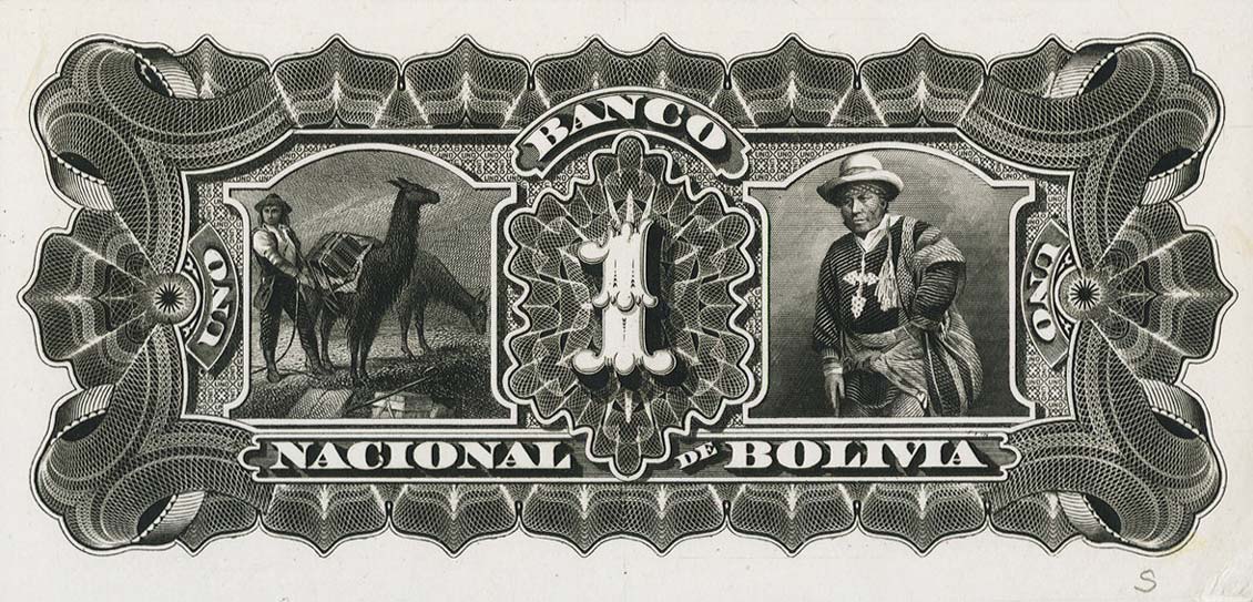 Front of Bolivia pS199p: 1 Boliviano from 1877